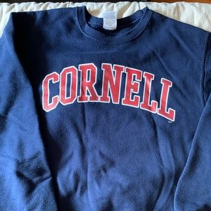 Navy and red Cornell crewneck unisex